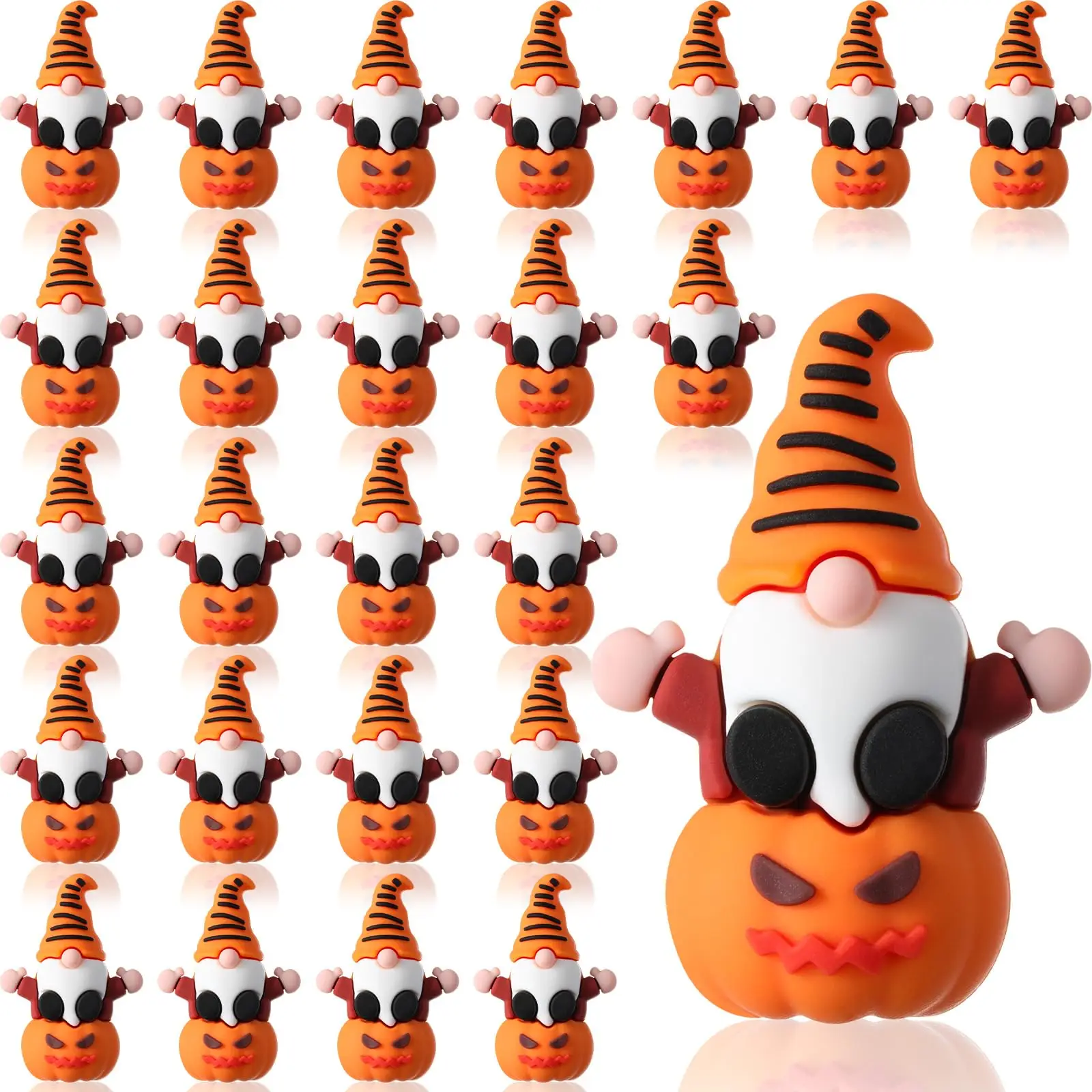 Mini Gnomes Figures Halloween Pumpkins Gnomes Statue Gnomes Ornaments Mini 3D Gnomes Tiny Gnomes Desktop Decorations Holiday Seasonal Gift for Women G