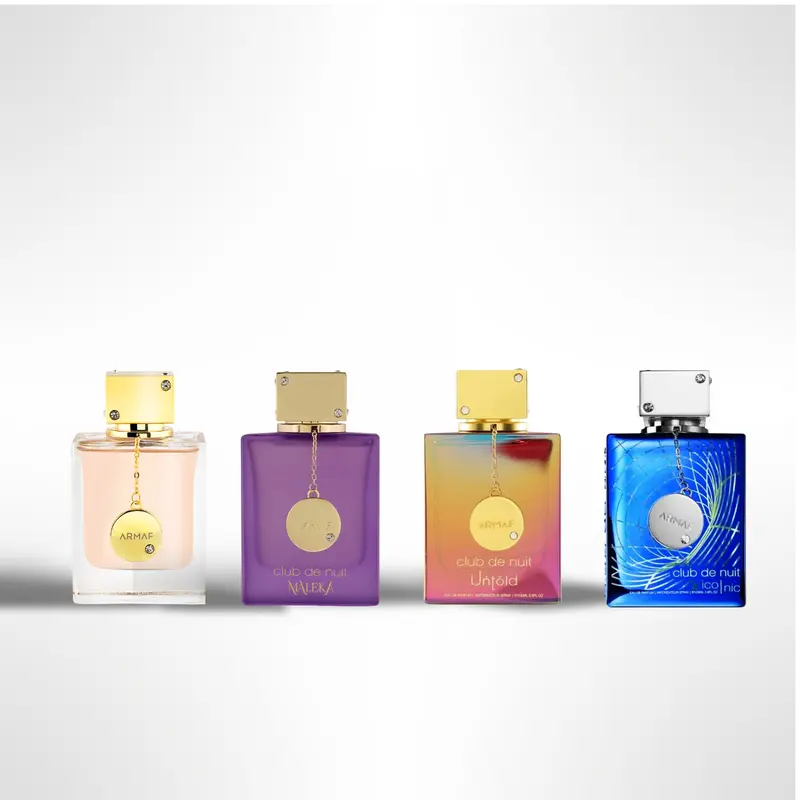 Armaf 4-Scents Multi-Pack Fragrances Perfumes Gift Bundle - Club de Nuit Woman, Maleka, Untold, Blue Iconic - Aromatic, Multi-Scent Unisex Options with Floral Citrus Notes, Aromatic Unisex Fragrance
