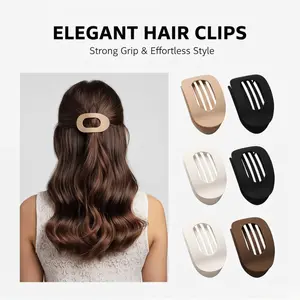 4/8Pcs Elegant Duckbill Claw Clip, Flat Round Claw Clip for Women, Designed for Strong Hold on Thick or Thin Hair, Effortless Styling with Secure Grip, Perfect for All-Day Wear and Reliable Hold Matte Acrylic Claw Clip