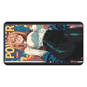 Chainsaw Man Power Gaming Mouse Pad Desk Mat Non-slip Neoprene Vibrant Colors Hemmed Edges Multifunctional Use Ideal for Gamers Anime Enthusiasts