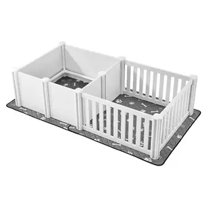 Dog Whelping Box, 73x38x19.7 in, Plastic Dog Whelping Pen with Adjustable Height Door, Puppy Playpen with Waterproof Pee Pad, Easy to Clean, Durable Indoor Pet Birth Kit for Medium Sized Dogs