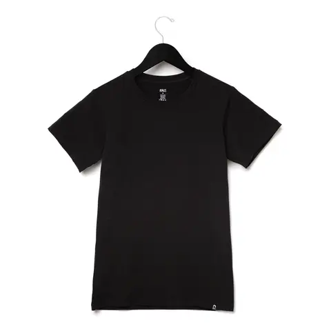 RAGS Women's Soft Stretchy Plain Short-Sleeve Basic Crewneck Tee - Prop 65 Safe, Minimalist Everyday Casual T-Shirt for Unisex Adults (Black), Shortsleeve