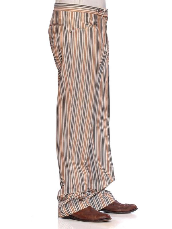 1960S GLEN OAKS Striped Polyester Men's Pants