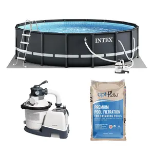 Intex Ultra XTR Frame 16'x48" Above Ground Pool and OptiFlow Premium Filter Sand