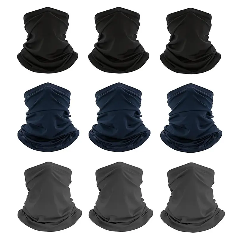 Universal Outdoor Sports Neck Gaiter, Outdoor Sports Mask, 9 Counts/set Breathable Neck Scarf, Sun Protection Face Cover, Neck Face Covering for Outdoor Cycling Running Skiing Climbing Hiking