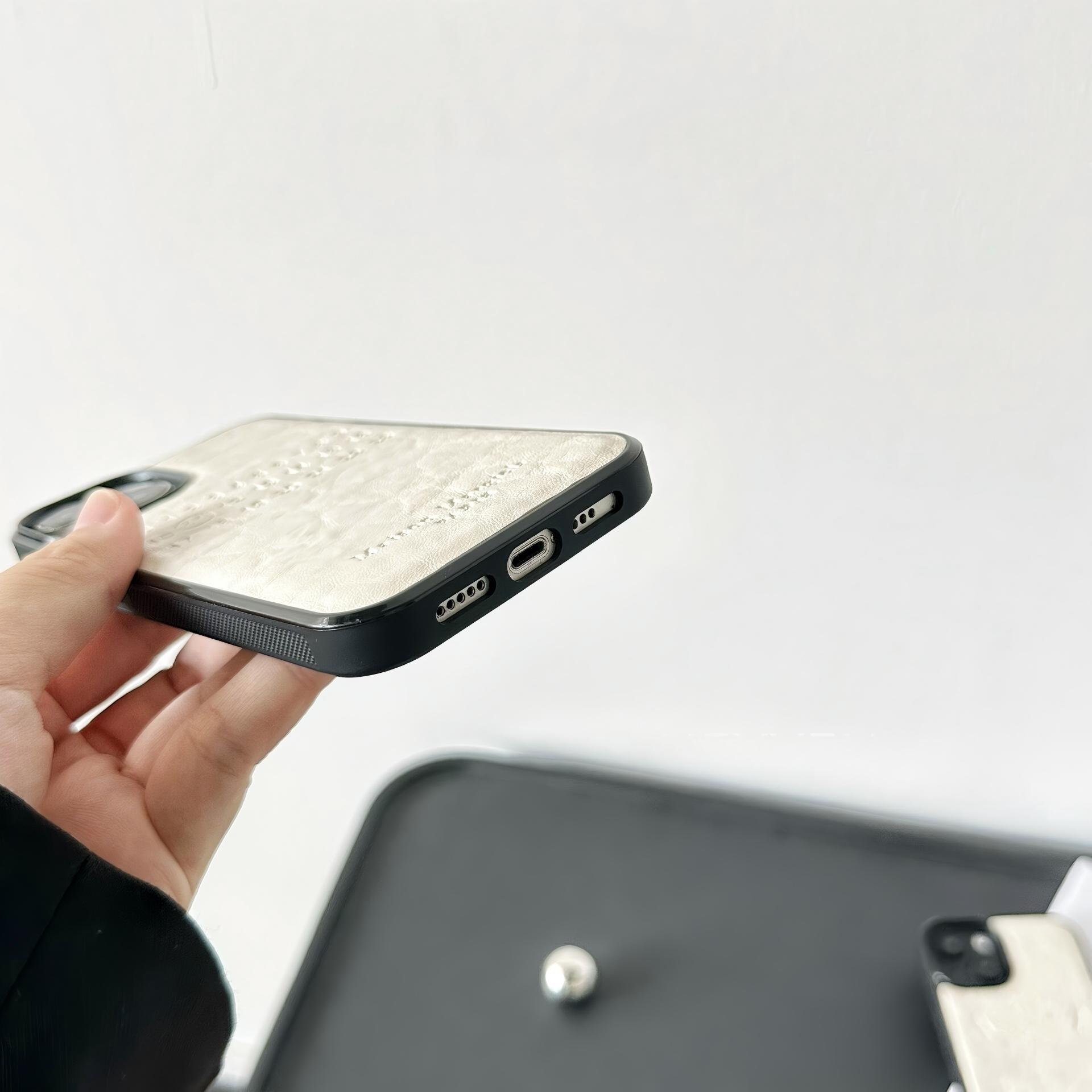 Case & Nova. Luxury minimalist leather phone case with number pattern for iPhone 17 Pro Max, 16, 15, 14, 13 — premium shockproof protective shell junk