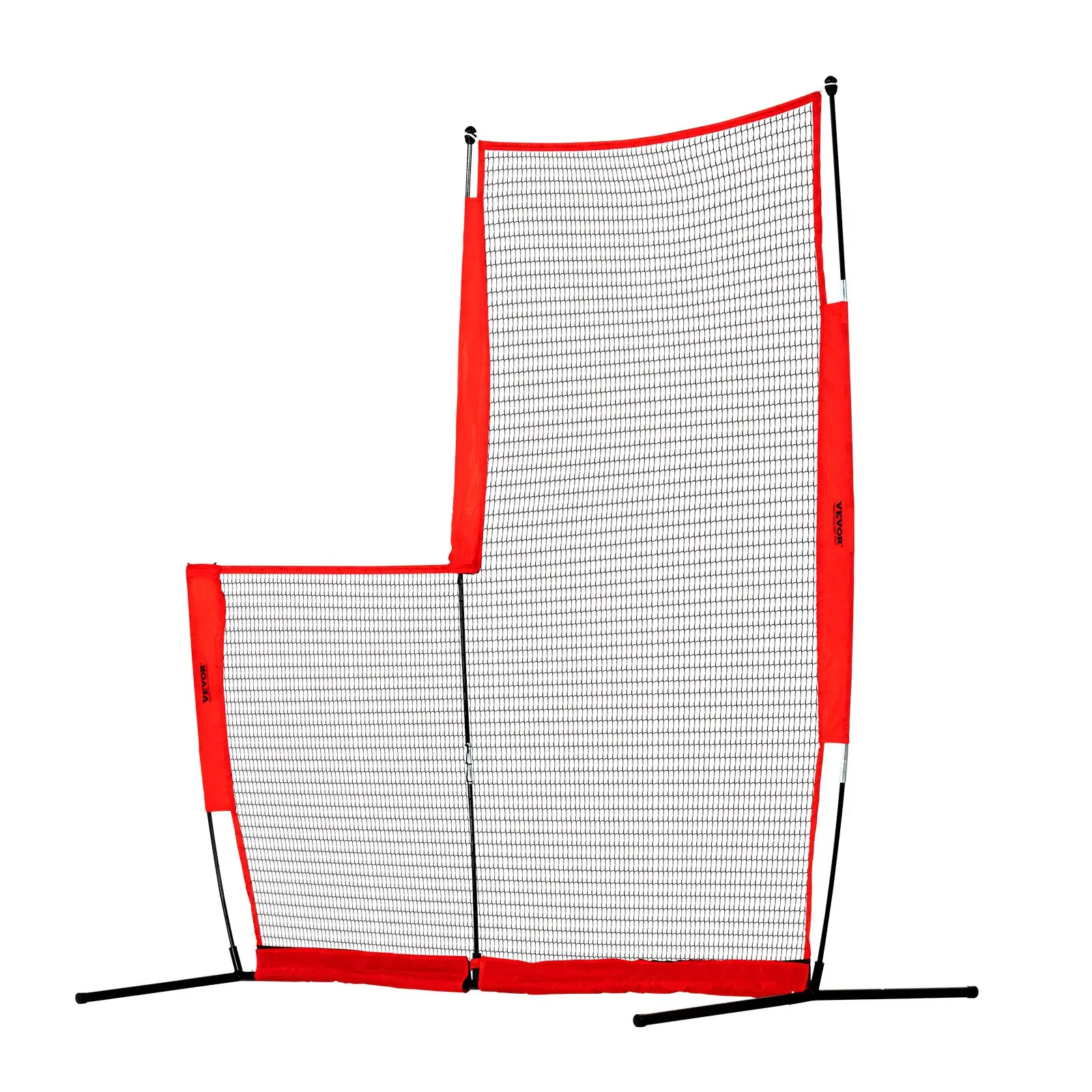 VEVOR L Screen Baseball for Batting Cage, 7x7 ft Baseball & Softball Safety Screen, Baseball Pitching Net for Pitchers Protection