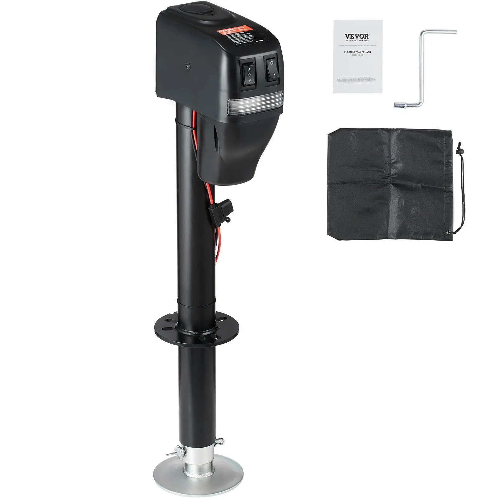 【Summerfinds】VEVOR Trailer Jack Electric Power Tongue Jack Weight Capacity 4000 lbs9.84"-33.85" Electric Tongue Jack with Waterproof Cover for Lifting RV TrailerHorse TrailerUtility TrailerYacht Trailer Tow
