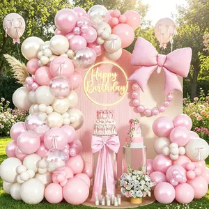 119 Piece Sweet Bow Balloon Arch Set, Includes Latex Balloons and Aluminum Foil Bows, Perfect for Baby Showers, Birthdays, Weddings, Birthday Decorations