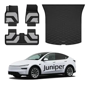 Waterproof All-Weather TPE Floor Mats for Tesla Model Y 2025–2026, Custom Fit Non-Slip Car Mats, Available in Floor Mats & Trunk Mat Options (Juniper Refresh)