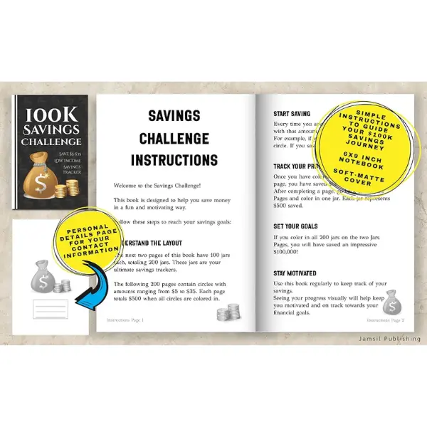 100k Savings Challenge Book: The Ultimate Guide to Save $100,000