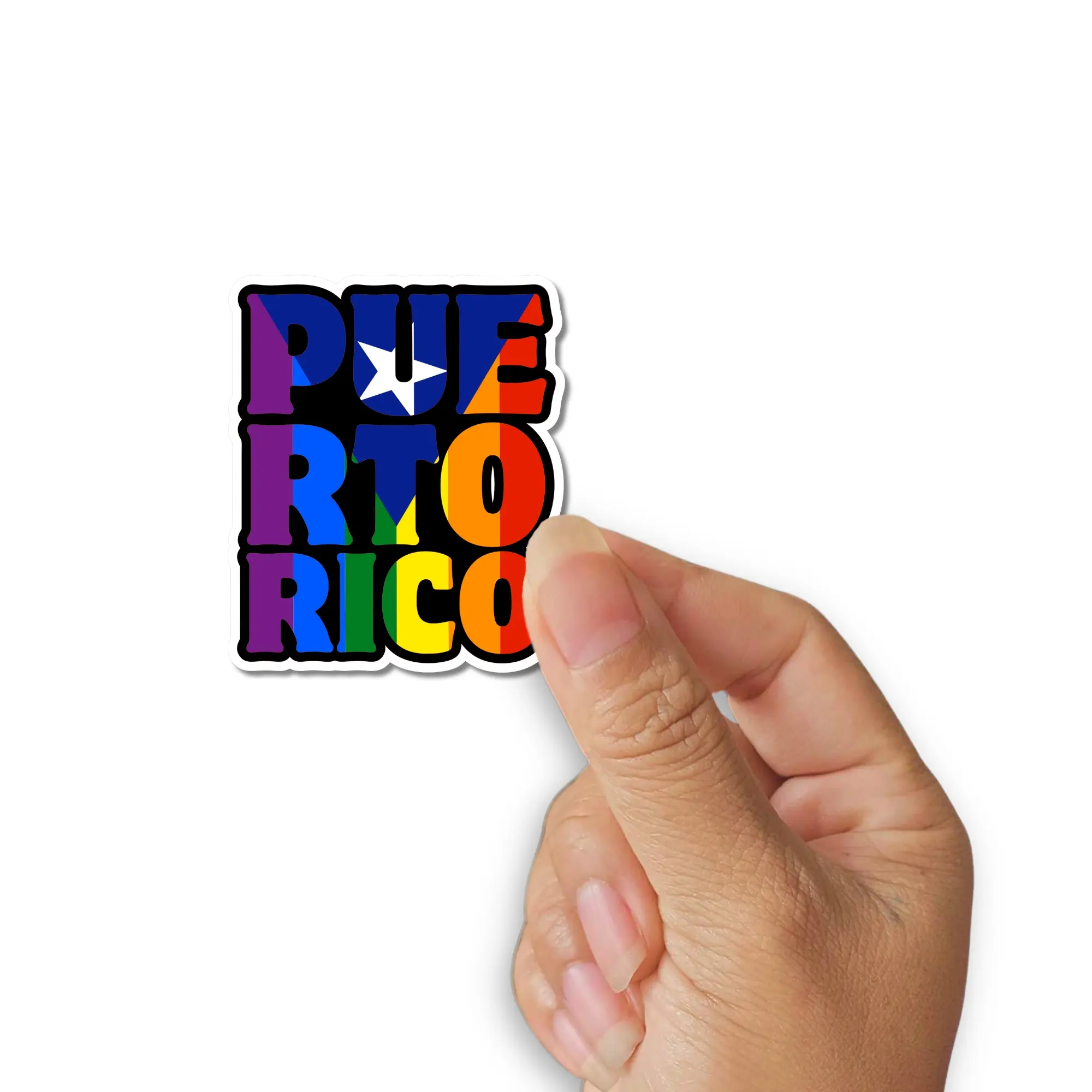 Puerto Rico Gay Pride Sticker, Queer Flag Sticker For Water Bottle, Boricua Decal, Laptop Decal, Kawaii Sticker, LGBTQ Pride Gift