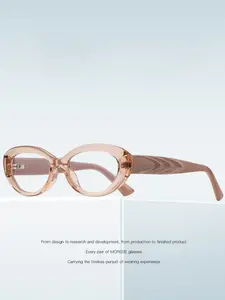 Mira Women's Oval Blue Light Blocking Glasses, Uv400 Transparent Frame, Spring Hinge, Lightweight Comfort, Casual Daily Wear Eyewear 2257