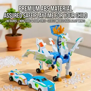 Magnetic Transforming Flying Horse Toy for Kids – 2-in-1 Collision Fusion Mars Deer & Pegasus with Lights & Music, Mother’s Day Love from Mom, Perfect Children’s Day Gift for Boys & Girls Ages 3+