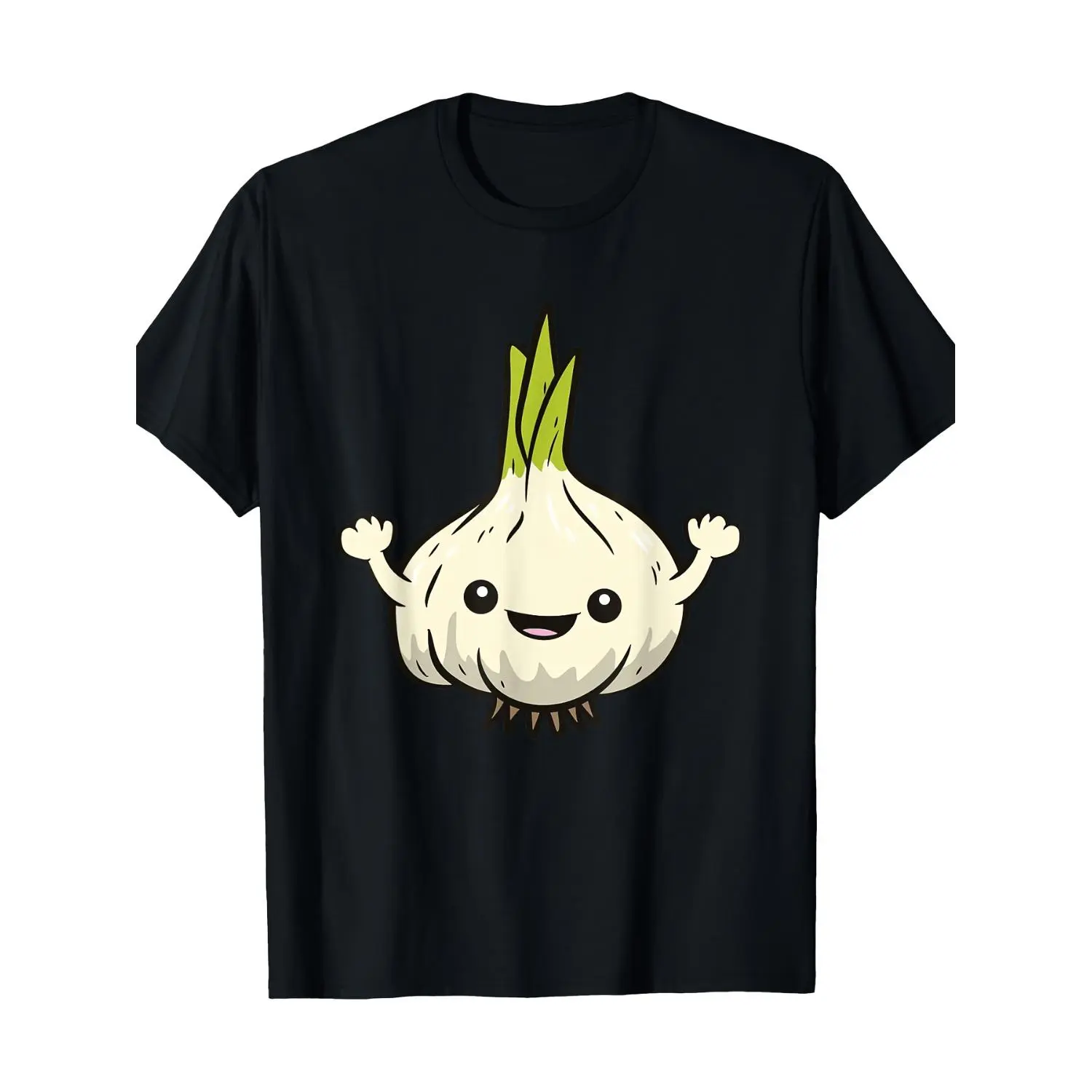 Mens Cute Garlic Lover Graphic Cotton T-shirt Fun Garlic Print Crew Neck Short Sleeve Tee Lightweight Breathable Soft Fabric All Season Year Round Casual Daily Wear Playful Novelty Printed Top for Garlic Enthusiasts Multiple Sizes Available