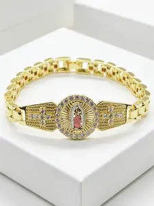 Vintage Religious Mother Mary Cross Bracelet, Unisex, Easter, Thanksgiving, Church Prayer Jewelry, 1 Piece