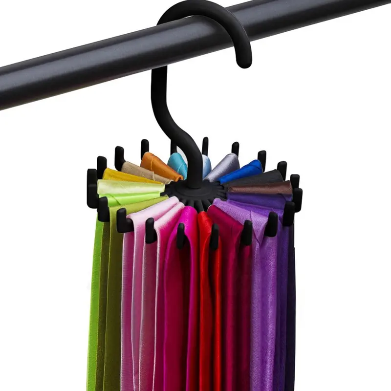 Rotatable 20-claw Tie Hanger, 1 Count Multifunctional Scarf Storage Rack, Home Organizer for Wardrobe Cloakroom, Hanging Clothes Storage 0