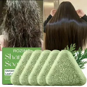 5pcs 120g Usman Grass Side Cypress Leaf Shampoo, instantly solves dryness, frizz, thinning hair and other problems, anti frizz, anti breakage, Moisturizing, nourishes the scalp, used once every 7 days, staying up late without baldness