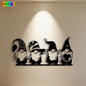 1pc Gnome Metal Wall Art,Gnome Statue Mural, Ideal Gift for Christmas, New Year, Weather-Resistant Metal Wall Decor Wall Sculptures, Perfect for Home Wall & Garden Fence,Gnome Decor Enthusiasts