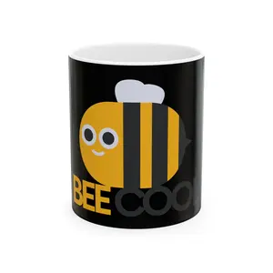 Bee Cool Ceramic Mug, Cute Bee Mug, Fun Gift for Kids, Unique Coffee Cup, Insect Lover Gift, Bee-Themed Drinkware