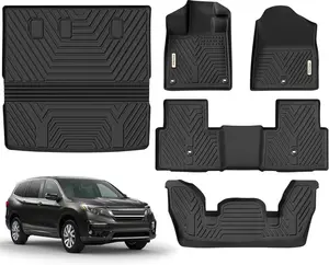 YITAMOTOR Honda Pilot 2025 2024 2023 Compatible with Floor Mats and Trunk Mat with Backrest Mat TPE-LITE,Honda Pilot Car Mats 7/8 Passenger Full Set