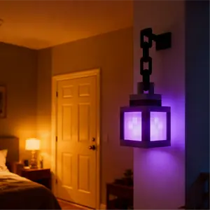 Pixel Mood Light by GOGO AURA – USB-C Rechargeable RGB Lantern with Remote, Fun LED Decor for Christmas, Halloween, or Game Room Setup,Gaming gift