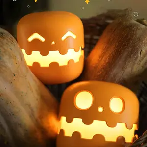 Pumpkin Design Night Light, USB Rechargeable Lantern, Creative Pumpkin Dimming Timer Night Light for Bedroom, Halloween, Decorative Gentle Lamp, Decorative Ambiance Lighting