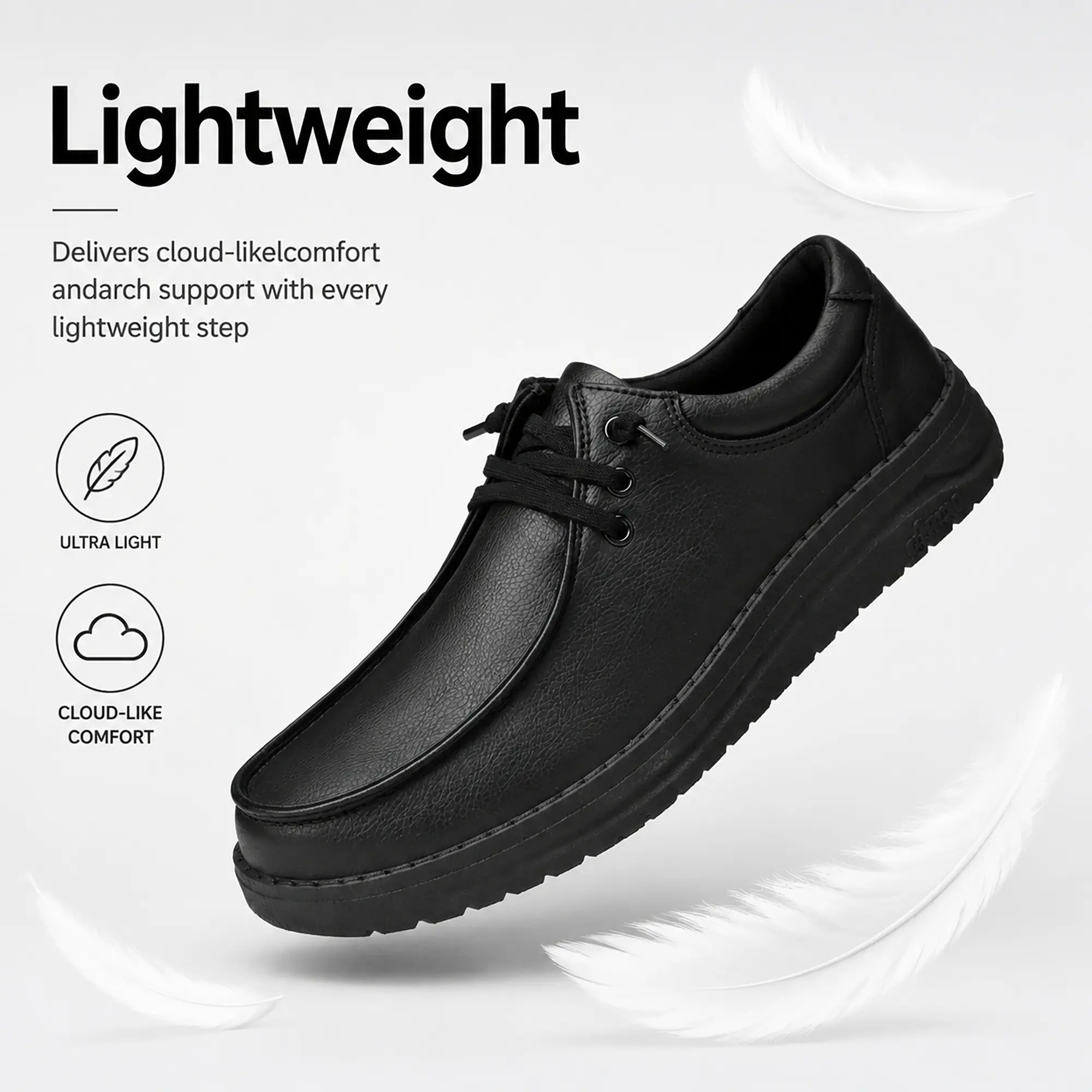 2026 New Waterproof Leather & Faux Leather Slip-On Men's Work Walking Shoes - Slip-Resistant, Oil-Proof, Comfortable Footwear with Closed Toe, Dry Design for Kitchen Restaurant Service