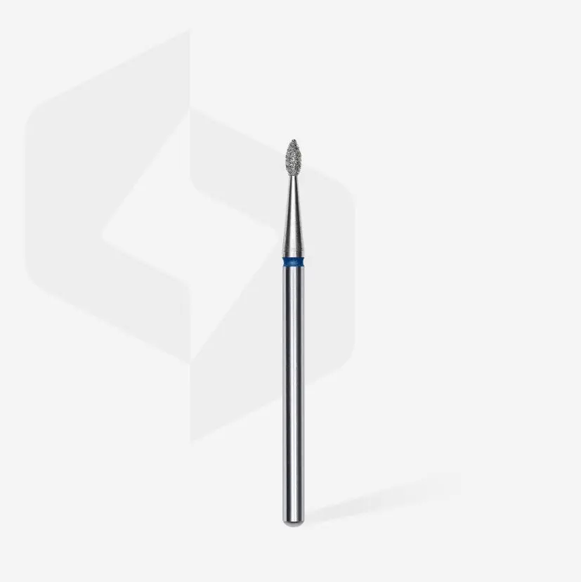 Diamond nail drill bit, “drop” , blue, head diameter 1.6 mm/ working part 4 mm