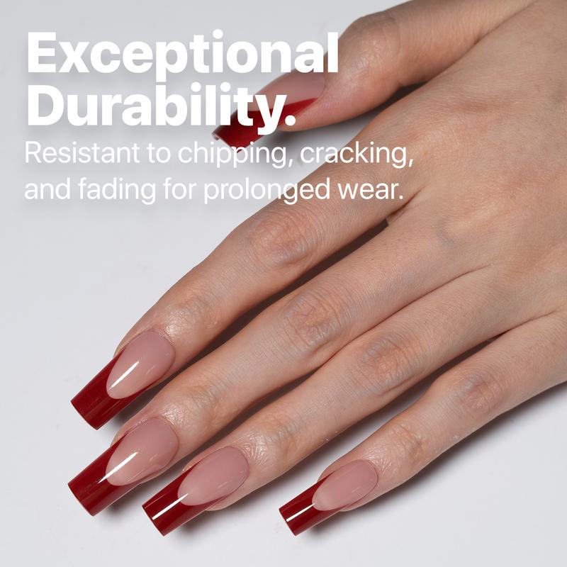 SXC Cosmetics X-Pro Tips - Nail Tips Only - 5 Red Shades French Tip Press On Nails, 150/160pcs, Almond/Coffin/Square Shapes, XS-M Sizes DIY Salon-Quality Nails at Home