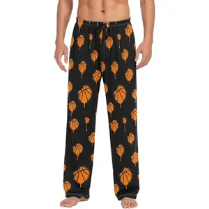 Men's Pajama Pants Basketball Graffi Sleep Bottoms Lounge Sleepwear with Pockets Drawstring