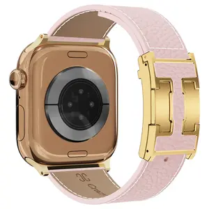 CRAZYGRASS Pebbled Magnetic Strap for Women All-Day Comfort Leather Watch Band Office to Evening 11 Color Options Leather Watchband for Women 1st-10th Gen(38-49mm) Square Smartwatch[WATCH NOT INCLUDED] Wearable Electronic Gadgets