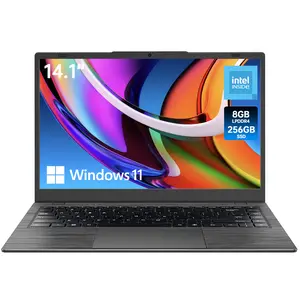 14.1 inches Windows 11 Laptop, 8GB RAM, 256GB SSD, FHD IPS Display Laptop Computer, Intel N5095 Quad Core, 2.4/5G WiFi, BT5.0 Backlit Keyboard, Lightweight and Portable