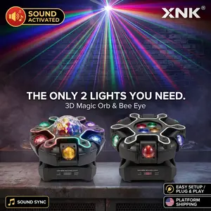 XNK 200W Bee-Eye Moving Head DJ Light | 12-Arm RGBW Beam Honeycomb Strobe | DMX512 Sound-Activated Party & Stage Light