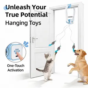 PAWTO Electric Cat Teaser with Remote, Interactive Pet Toy, Rechargeable Door Clip Design, Dual Modes --- 360° Rotation and Irregular Jumping, Stimulates Mind & Body,cat toys, cat stuff Bird cat stuff cat toys,Christmas gifts,Interactive Cat Toy