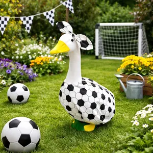 World Cup Porch Goose Outfit Costume Soccer Theme Clothes for Porch Goose Statue, Cute Football Fan Decoration for Garden Yard Decor, Perfect for Soccer Party Decor, Front Porch Display, Lawn Ornament, Patio Decoration and Outdoor Garden Decor
