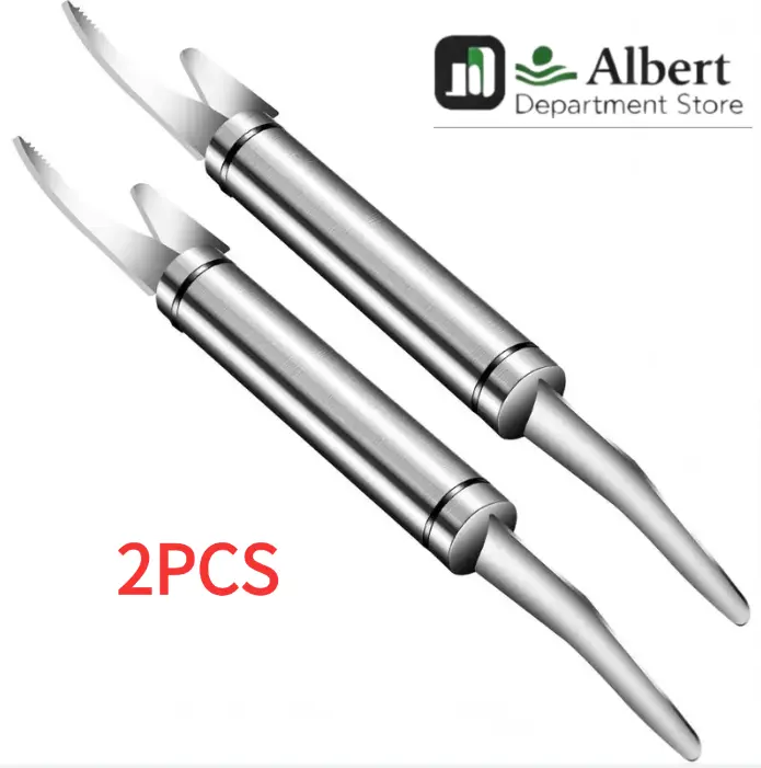 2PCS 5-in-1 Shrimp Deveiner Tool Stainless Steel Shrimp Peeler Fish Scale Remover Seafood Cleaning Tool