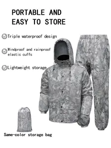 Waterproof Raincoat Set, Durable Breathable Unisex Rain Gear, Foldable Design, Ideal for Outdoor Activities, Men's & Women's Rainwear