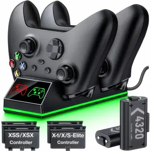 Controller Charger Station for Xbox one, 2 x 4320mWh Rechargeable Battery Pack for Xbox Series X|S/Xbox One/Xbox One S/X/Elite, Charging Station for Xbox one Controller