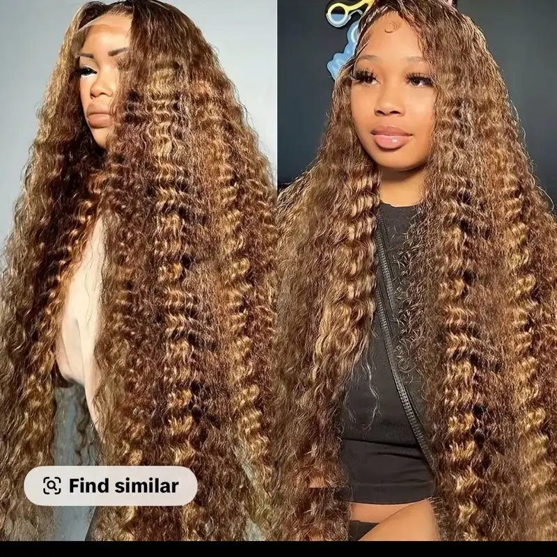 MeltLuxe Human Hair Lace Front Wig, 4/27 Highlight Ombré, 13x6 Deep Wave, 200% Density,