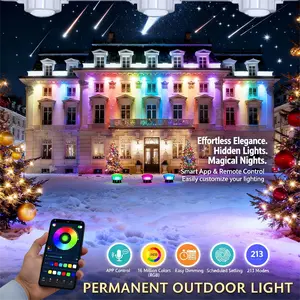Permanent Outdoor Lights 54FT/101FT with 36/72 Triple-LED Smart RGBWW IP67 Waterproof for Christmas APP Control 213 Scene Modes 16 Million Colors Ambient Lighting Up to 50,000 Hours for Garden & Home Decoration