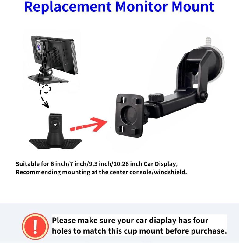 【Hieha】Carplay Screen Mount, Universal Dashboard Suction Cup Mount, Compatible with Most 7 Inch Portable Monitor Cell Phone Windshield Suction Cup Holder