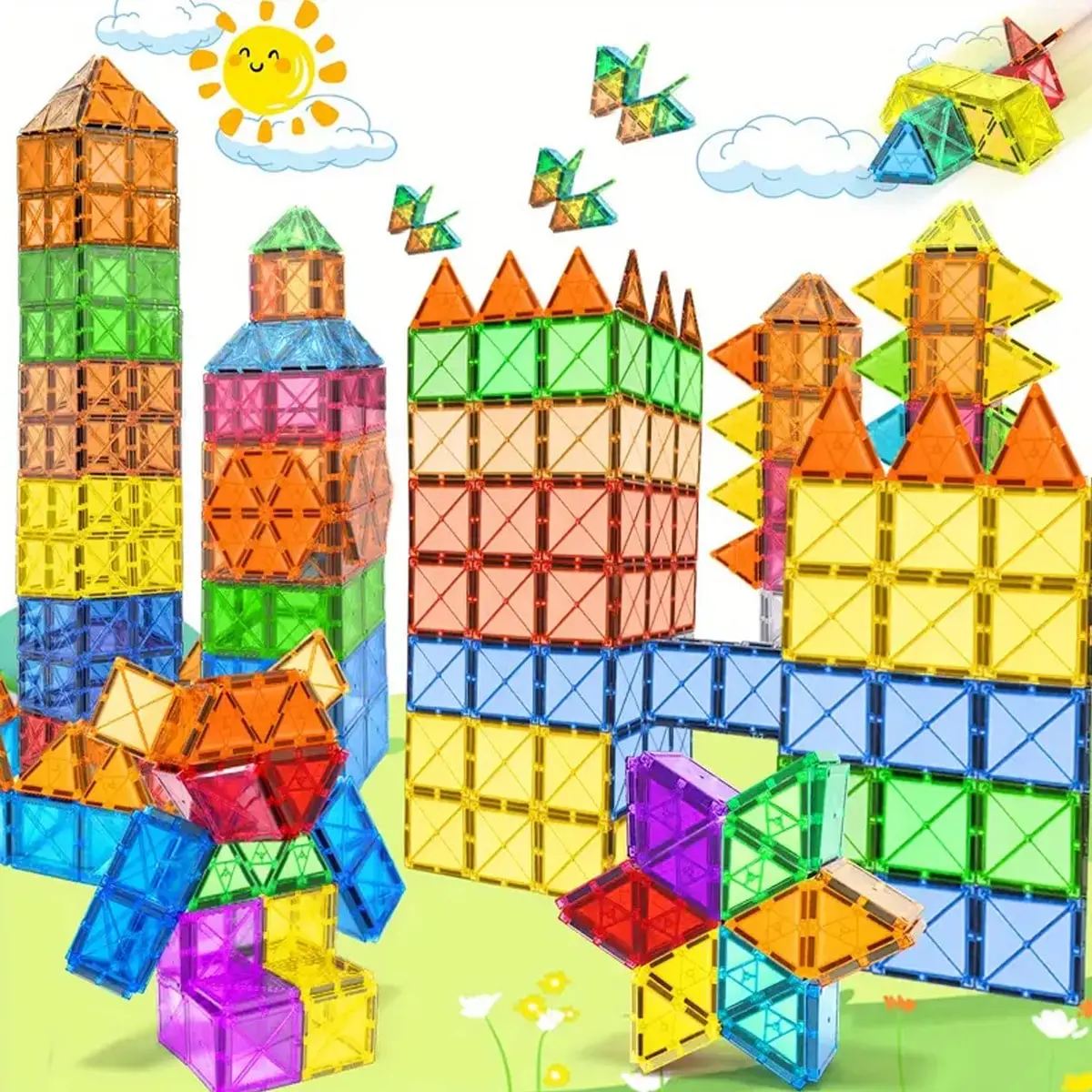 38/68/88pcs Magnetic Small Size Magnet Tiles Toy, Magnetic Building Set, Magnetic Building Blocks, 3D Puzzle Architect Toy for Kids, Christmas New Year Holiday Birthday Gift