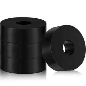 Multi Purpose Rubber Spacer 1 OD x 3/8 ID x 1/2 Inch Thickness Black Round Rubber Washers Anti Vibration Bushings Spacers Washers for Home and  Accessories(4 Pcs)