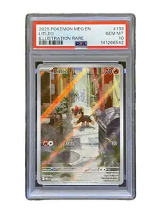 Graded Pokemon TCG Slab - PSA 10 - Illustration Rare Litleo - ME Base Set #139