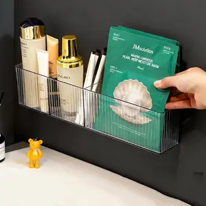 Transparent Wall-Mounted Divider Storage Box, Plastic Office Supplies Organizer, Ideal for Markers, Brushes, Watercolors, Pencils