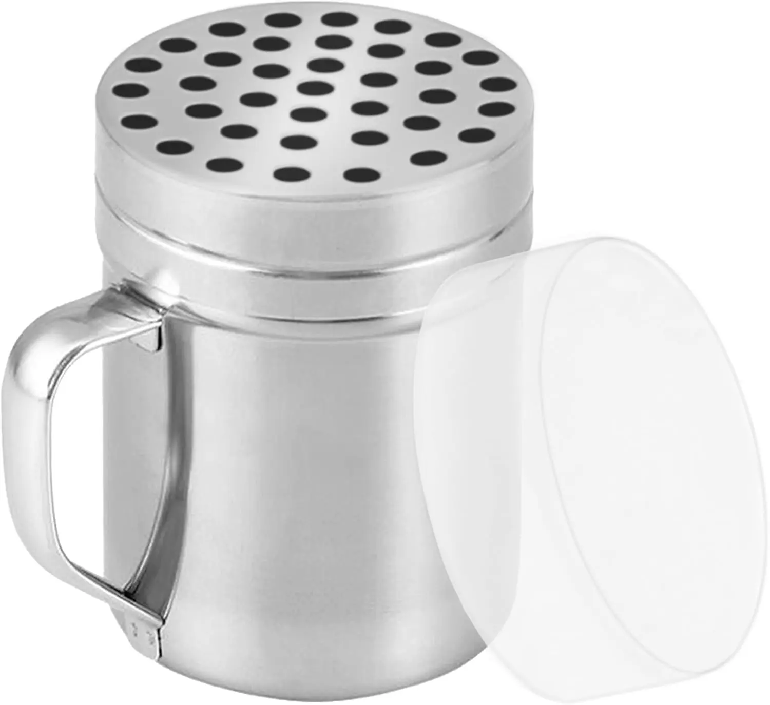 6oz Metal Parmesan Cheese Shaker with Large Holes - With Handle - Chili Flakes Dispensers - Pizza Shaker | Style: Coarse