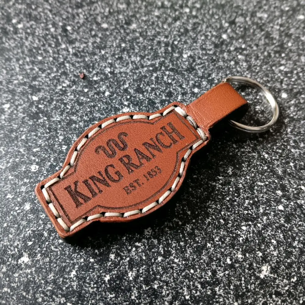 Handmade custom leather stitched Kingranch keychain Handmade custom leather stitched Kingranch keychain