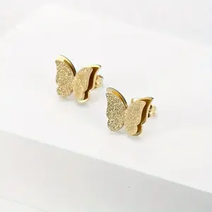 A Pair of Elegant Butterfly Bow Stainless Steel Butterfly Earrings for Women, Simple and Luxurious Earrings, Exquisite Details Show Sophistication, Both for Gift Giving and Personal Use Are Superb Fashionable Jewelry Accessories Dainty Fashion Jewelry