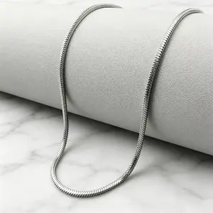 Elegant Silver Snake Chain Necklace – Titanium Steel Silver Clavicle Jewelry for Men & Women, Timeless Style & Exquisite Chain Jewelry, Stylish High-End Versatile Accessory for Any Occasion